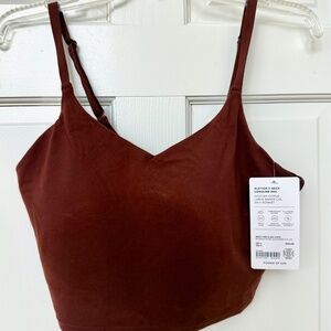 NWT Athleta dark red Elation v-neck longline bra (M)
